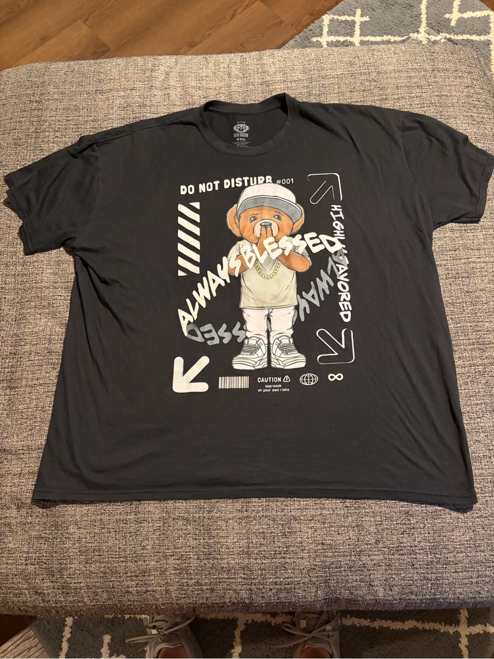 Bear Nation Always Blessed Bear Graphic T Shirt Black 4XL
